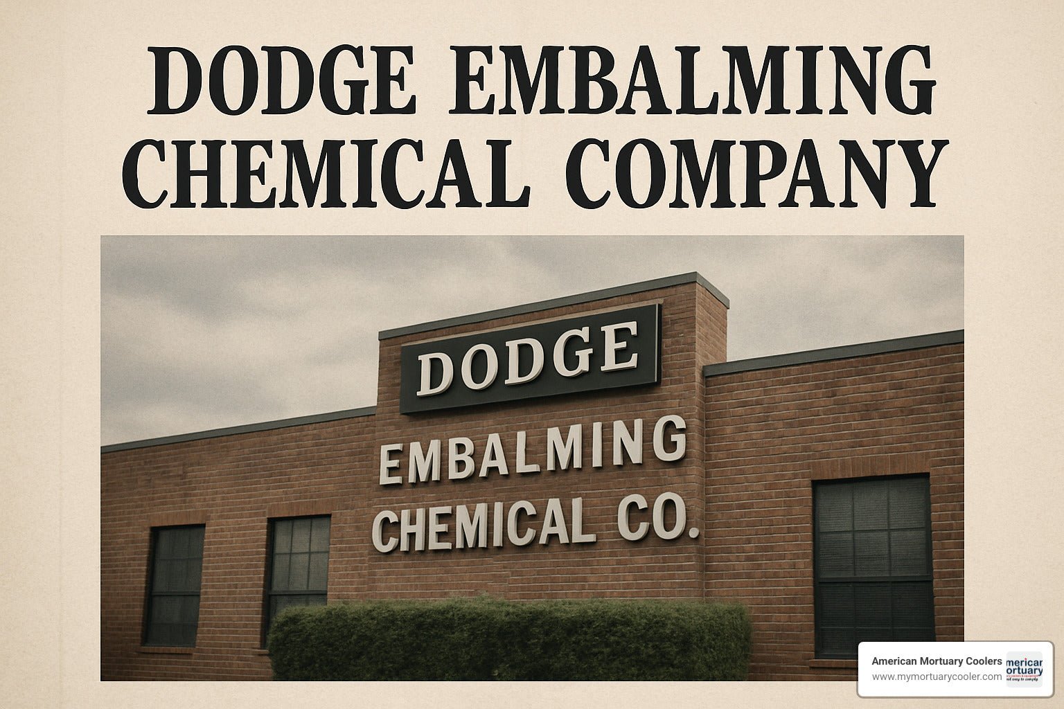 Everything You Need to Know About Dodge Embalming Chemical Company - American Mortuary Coolers & Equipments Everything You Need to Know About Dodge Embalming Chemical Company - American Mortuary Coolers & Equipments
